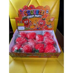 Squeeze Fruit Party Strawberry Squishy Fidget Toy Stress Relief Red